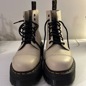 SINCLAIR MILLED NAPPA LEATHER PLATFORM BOOTS
